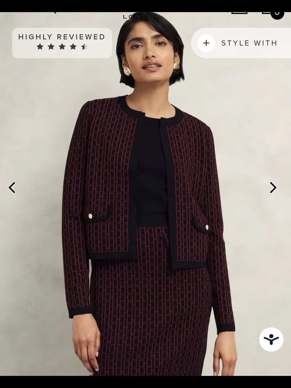 Hobbs Perrie Knit Blazer S $230